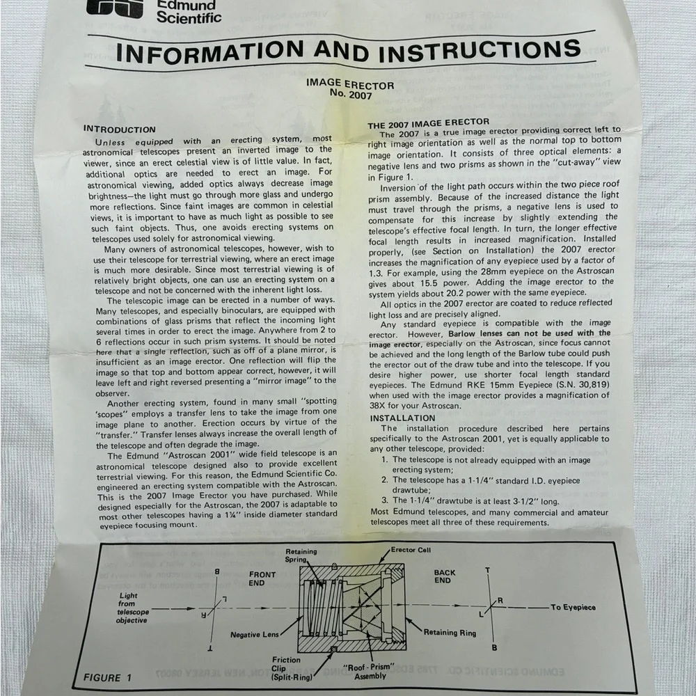 Edmund Scientific 2007 Image Erector 1.25